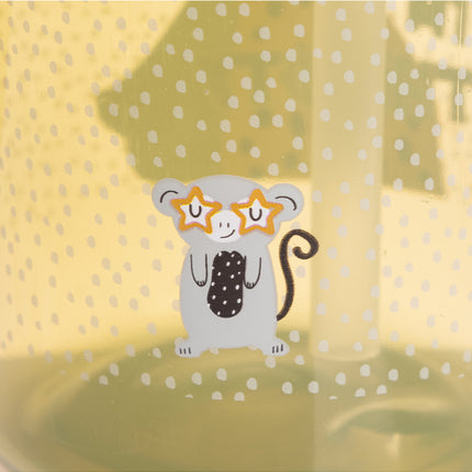 Dino Patterned Water Bottle with Straw PP 430 CC