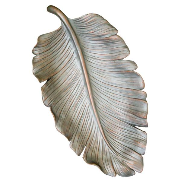 Dekoratif 55 Cm Yaprak Tabak Füme Bakır