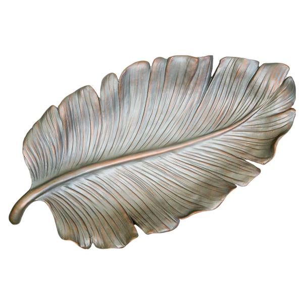 Dekoratif 55 Cm Yaprak Tabak Füme Bakır