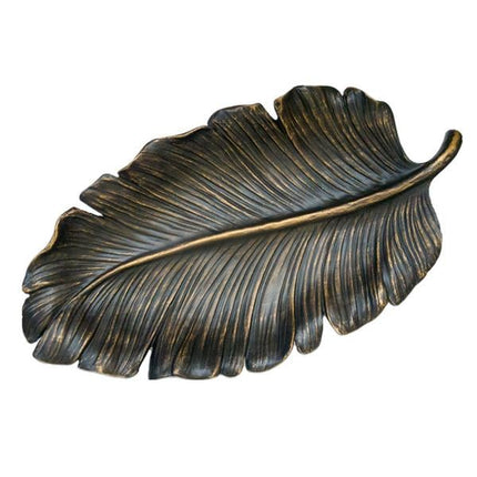Dekoratif 55 Cm Yaprak Tabak Siyah Altın