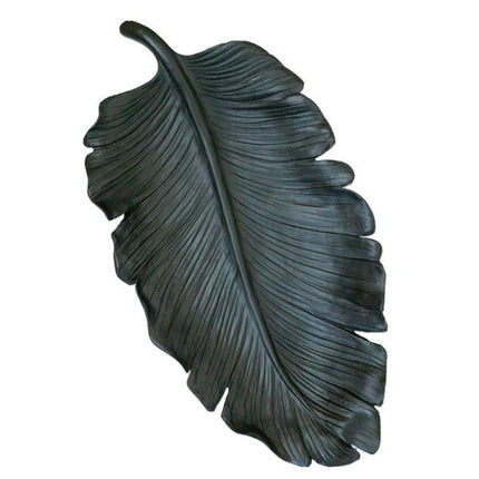 Dekoratif 55 Cm Yaprak Tabak Siyah