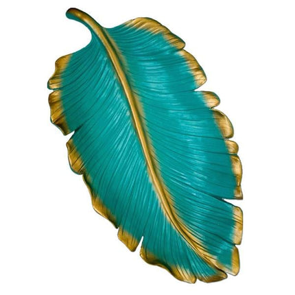 Dekoratif 55 Cm Yaprak Tabak Turkuaz