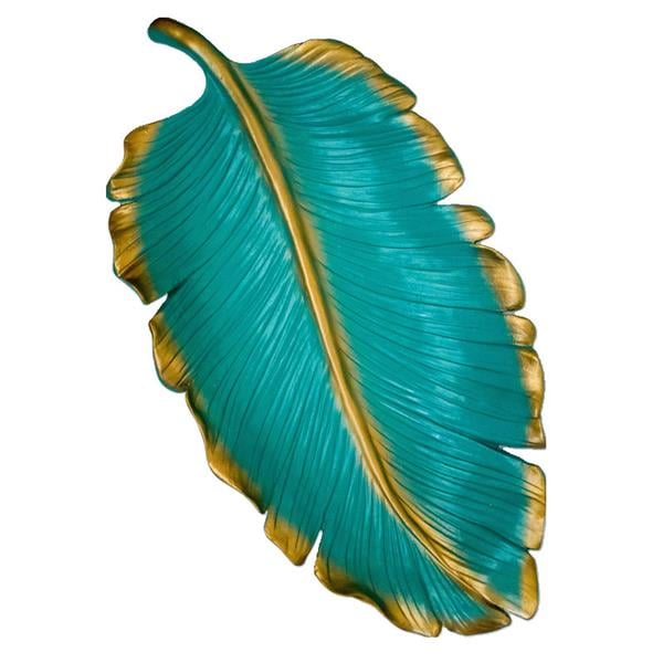Dekoratif 55 Cm Yaprak Tabak Turkuaz