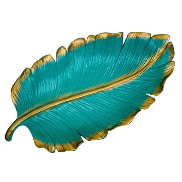 Dekoratif 55 Cm Yaprak Tabak Turkuaz