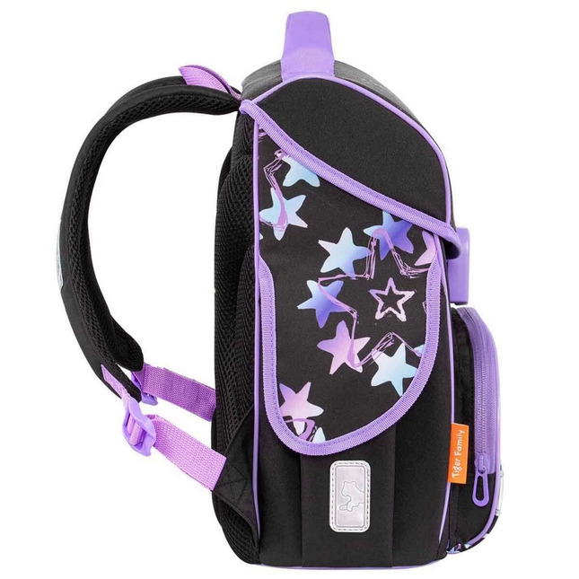 Star Patterned Black School Bag