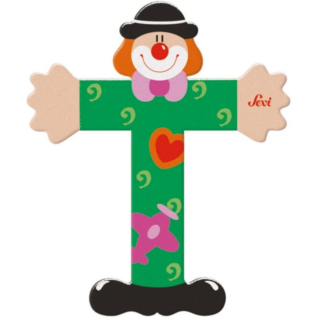 Clown Wooden Letter T