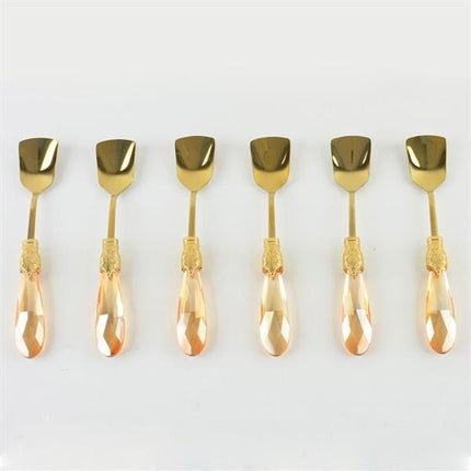 Diamond 6 Parça Amber Titanyum Tatlı Ve Dondurma Kaşığı Seti