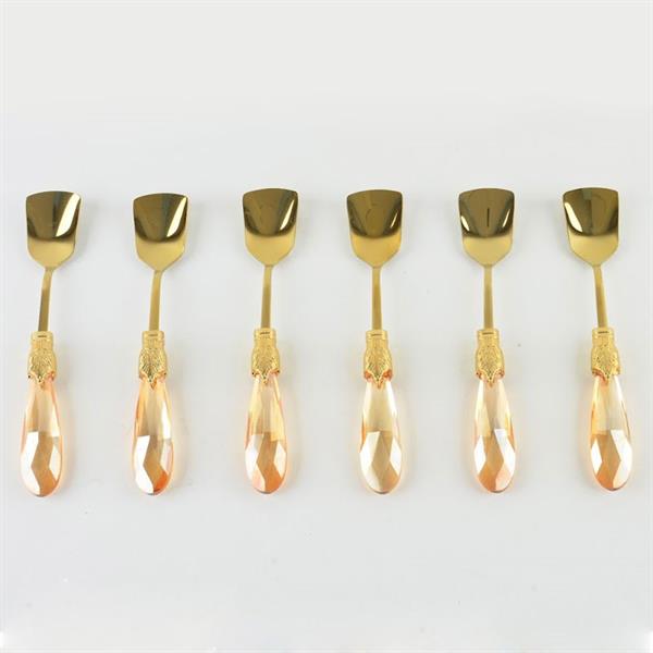 Diamond 6 Parça Amber Titanyum Tatlı Ve Dondurma Kaşığı Seti