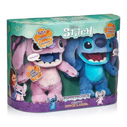 Disney Stitch & Angel Elektronik Kukla 2 li Paket 30 cm