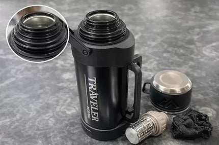 2000 ml Bardaklı Çift Katmanlı Vakumlu Paslanmaz Çelik Termos