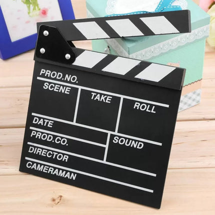 Küçük Boy Dekoratif Sinema Klaketi - Ahşap Tasarım - 20x20 cm