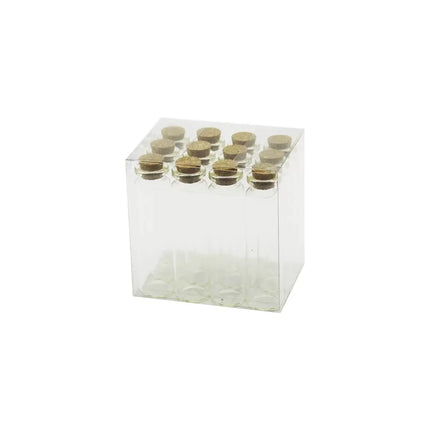 Boş Tüp Cam Şişe - 20 ml - Mantar Kapak