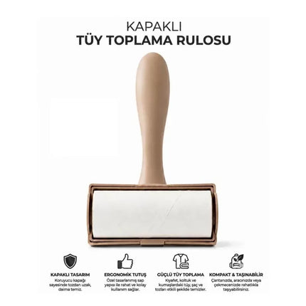 Tüy Toplama Rulosu - Kapaklı - Ergonomik - Taşınabilir