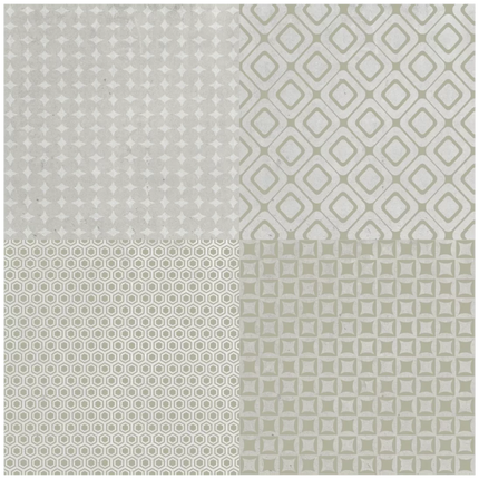 DecoHandy 30x30 cm Kendinden Yapışkanlı  Pvc Karo Mutfak Arası 4 Lü Karışık model  0,36m2