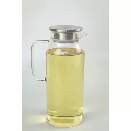 1500 ml Borosilikat Cam Su Sürahisi - Metal Kapaklı ve Isıya Dayanıklı