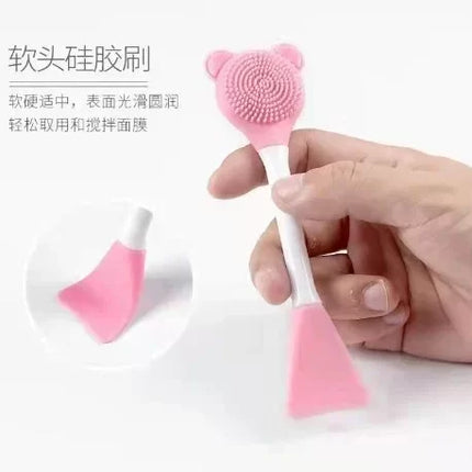 Silikon Yüz Temizleme Fırçası ve Maske Uygulama Spatulası