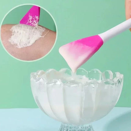 Silikon Yüz Temizleme Fırçası ve Maske Uygulama Spatulası