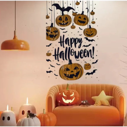 Halloween Temalı Balkabaklı Duvar Sticker Seti