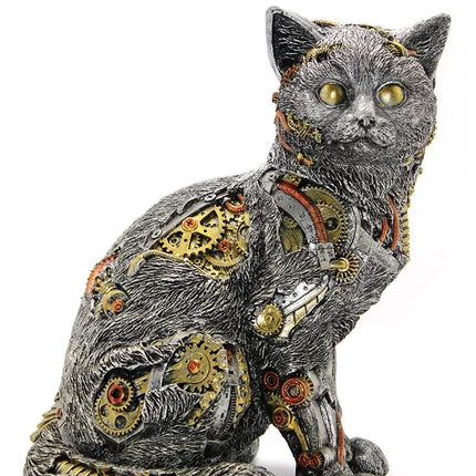 Steampunk Polyester Kedi Figürü Model 2