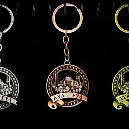 Metal Ayasofya Anahtarlık Yuvarlak Tasarım
