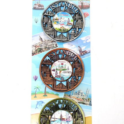 İstanbul Temalı Metal Magnet 3'lü Set Model 1