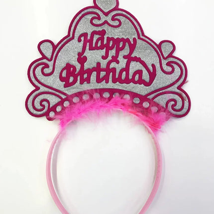 Happy Birthday Yazılı Neon Renk Taç 12 Adet