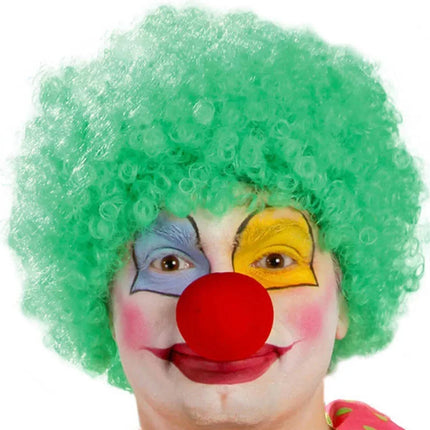 Yeşil Renk Kıvırcık Afro Palyaço Seti