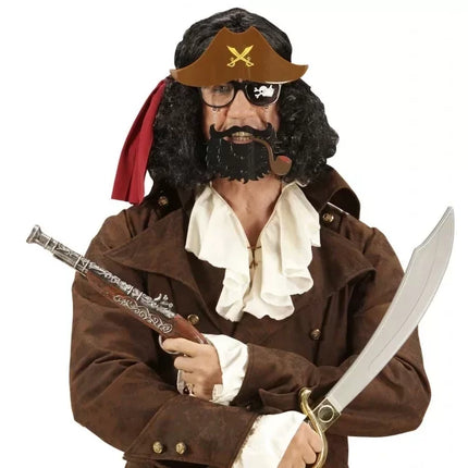 Kahve Şapkalı Pipolu Jack Sparrow Gözlüğü