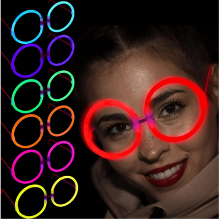 Glow Stick Yuvarlak Gözlük 12 Adet