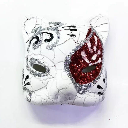 Kırmızı İşlemeli Seramik Venedik Kedi Magnet