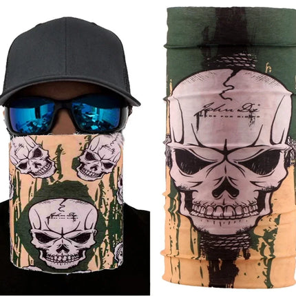 Haki Kuru Kafa Baskılı Buff Bandana 25x48 cm