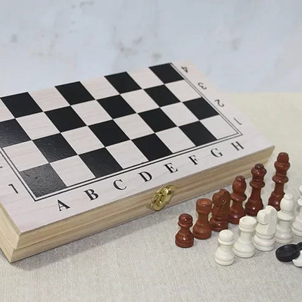 Ahşap Kutulu Satranç Tavla Seti Model 1
