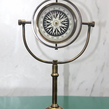 Pirinç Masa Üstü Pusula Model 4