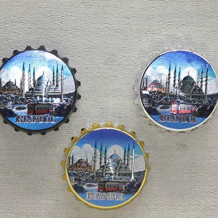 İstanbul Temalı Gazoz Kapağı Magnet - Model 3