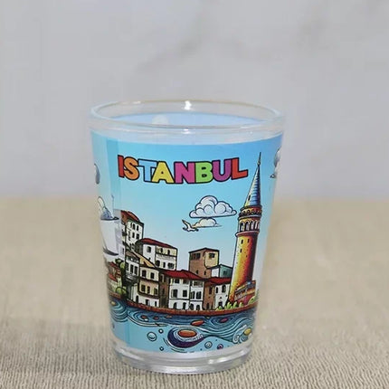 İstanbul Temalı Cam Shot Bardak - Model 3