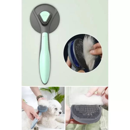 Otomatik Tuşlu Kendini Temizleyen Kedi Köpek Tarağı