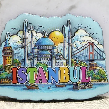 Ahşap İstanbul Temalı Magnet - Model 10