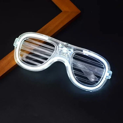 Beyaz Led Işıklı Parti Gözlüğü - Neon 3 Modlu