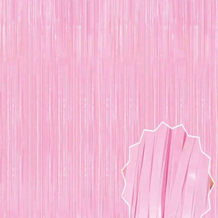 Soft Pembe Püsküllü Kapı Perdesi