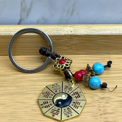Metal Renkli Yin Yang Anahtarlık