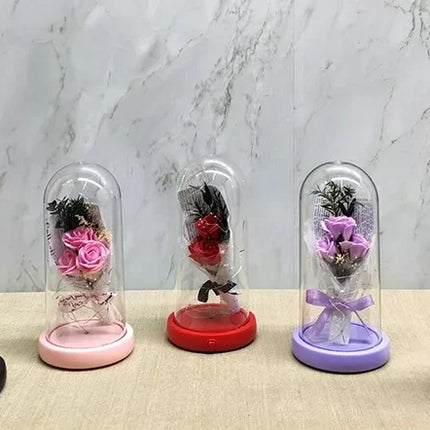 Işıklı Müzikli Romantik Gül Buketi