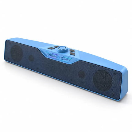 RGB Işıklı Bluetooth 5.4 Masaüstü Soundbar Hoparlör USB ve TF Kart Destekli Mavi