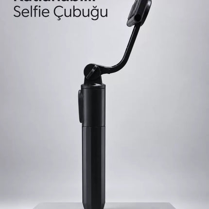 Uzaktan Fotoğraf Çekimi İçin Döndürülebilir Telefon Tutuculu Selfie Çubuğu