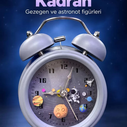 Dekoratif Alarmlı Masa Saati Desenli Analog Kadran