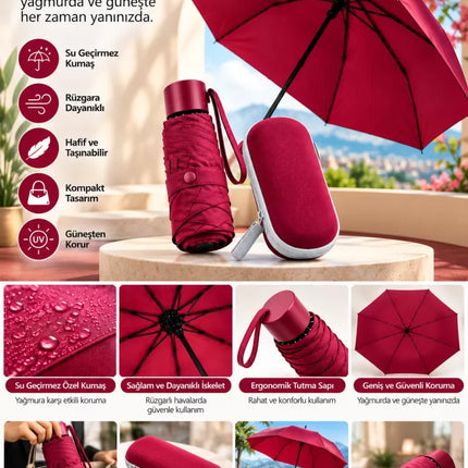 KAPSÜL ŞEMSİYE BORDO