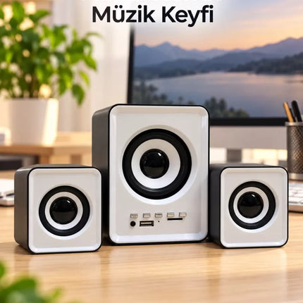 USB Beslemeli Bluetooth Bilgisayar Ses Sistemi