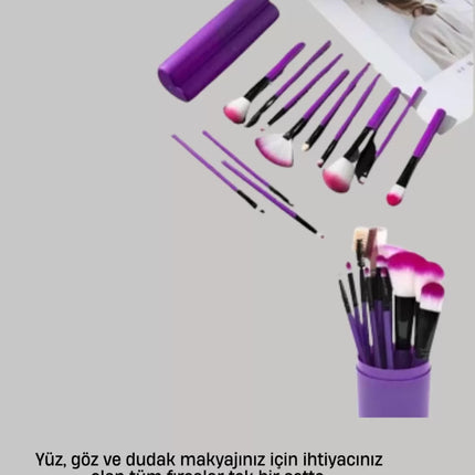 12’li Profesyonel Makyaj Fırça Seti Ultra Yumuşak Sentetik Kıllı