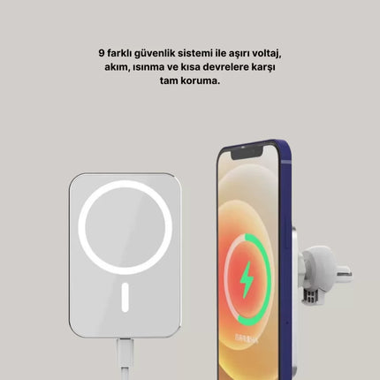15W Araç Telefon Tutucu Kablosuz Hızlı Şarj Özellikli