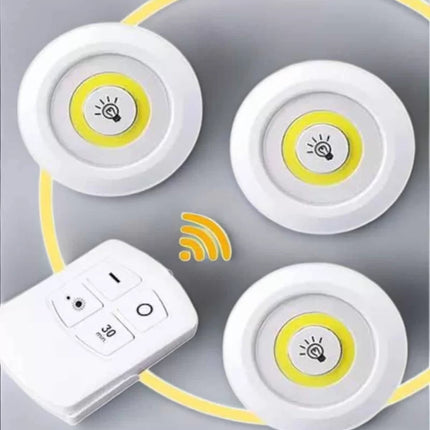 Led Lamba 3'lü Uzaktan Kumandalı Yapışkanlı Beyaz Işık