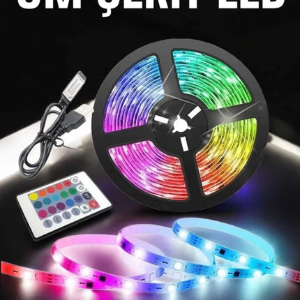 Led Işık 5 Metre Şerit Led RGB Işıklı